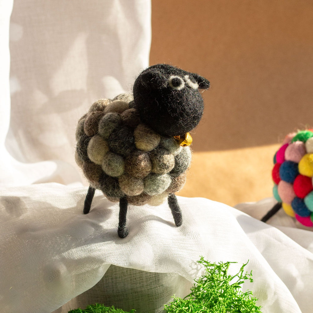 Little Felt Sheep - Multi Greys